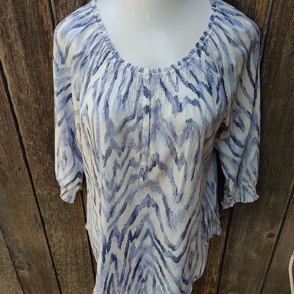 Chico's White & Blue Top Size 1